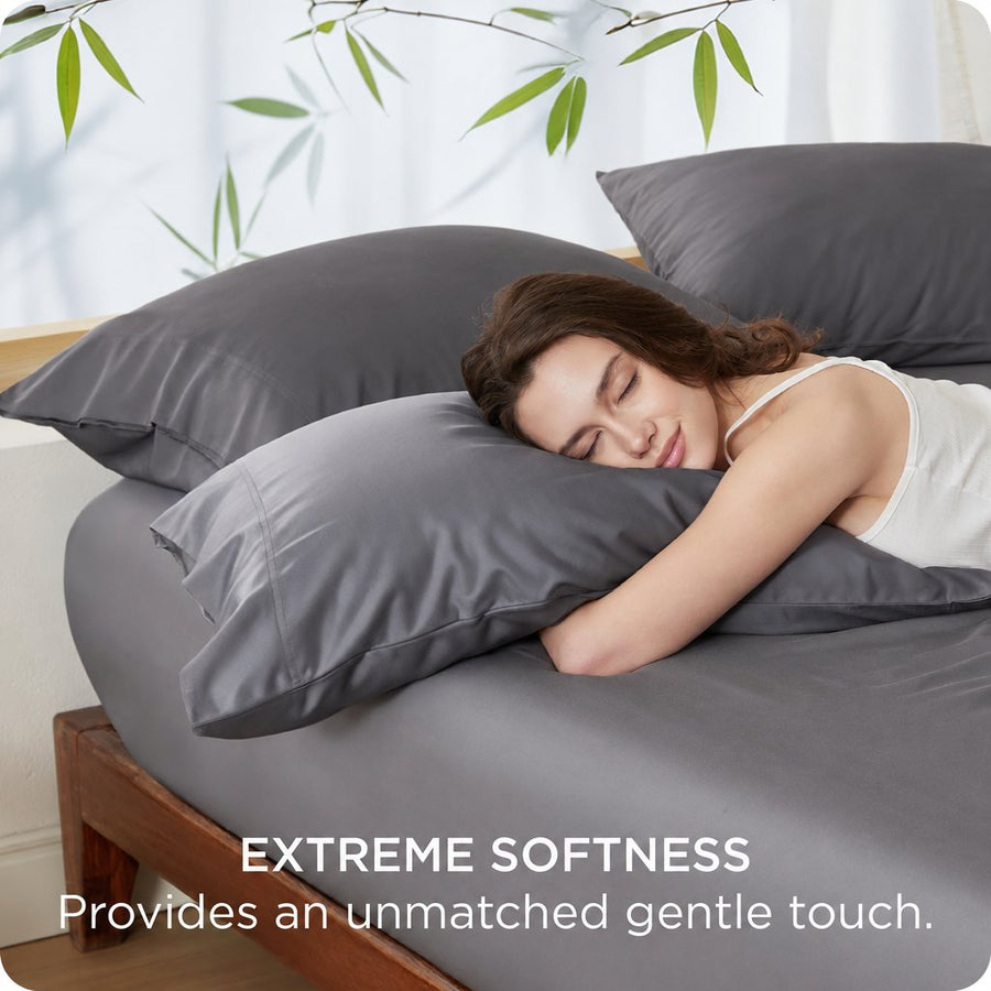 Velora Bamboo Cooling Pillowcases - Dark Grey