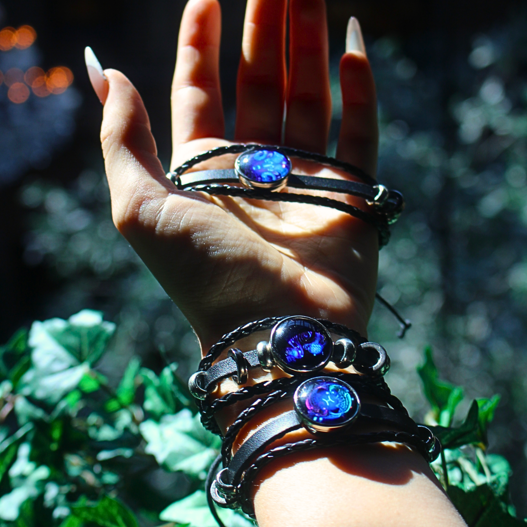 Soul Bracelet worn, glowing after dark