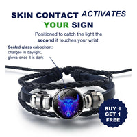 Taurus Soul Bracelet - sealed glass cabochon detail