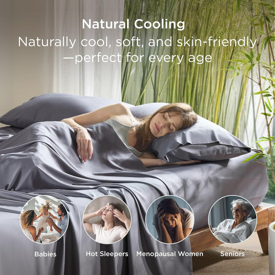 Velora Bamboo Cooling Pillowcases - Dark Grey